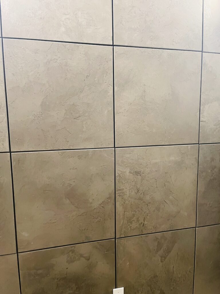Residential precast concrete panel accent wall and Faux concrete wall look